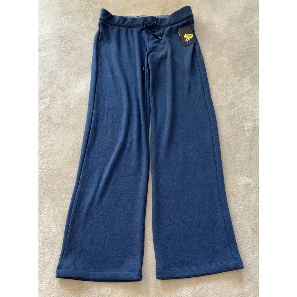 UGG Australia Fleece Lined Wide Leg Women Sweatpants Loungewear Soft Blue Size L